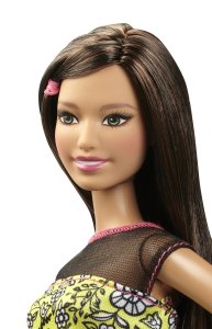 Barbie Fashionista Doll with Yellow Shirt face